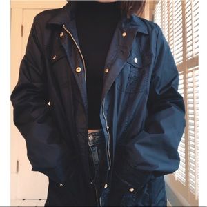 navy blue rain coat